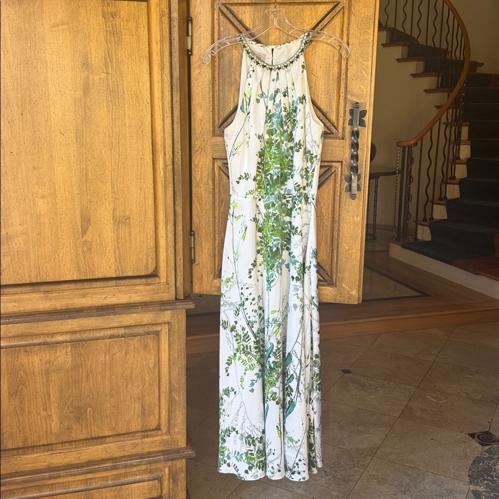 TERI JON by Rickie Freeman Embellished Halter Midi Dress Size 6 - Picture 5 of 9